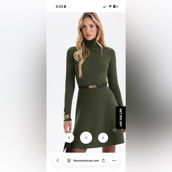 Commense Dresses & Skirts - Commense Forest Green Long Sleeve Dress